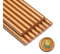 Stick per sigillo di cera, Zifospy 15 pezzi Pistola a colla Bastoncini di sigillo di cera per ceralacca, Bastoncini di ceralacca per partecipazioni di nozze, biglietti, buste (Coffee Gold)