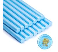 Stick per sigillo di cera, Zifospy 15 pezzi Pistola a colla Bastoncini di sigillo di cera per ceralacca, Bastoncini di ceralacca per partecipazioni di nozze, biglietti, buste (Lake Blue)