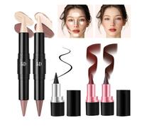Stick per trucco per vernice per il viso per gli occhi, kit di bellezza cosmetico da eyeliner da 5 pezzi, set di rossetto per gel di eyeliner a lunga durata per la scuola, gli appuntamenti, gli affari