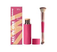 Stick Trucco Multifunzione con Pennello Integrato - Fondotinta Copertura Totale e Correttore in Crema - Contouring Stick Idratante Lunga Durata Effetto Naturale (#3, 60g)