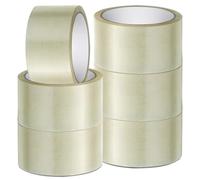 Stick Well Rotolo di nastro trasparente per imballaggi, 48 mm x 66 m, resistente, a basso rumore, adesivo sicuro e forte, per imballaggio, traslochi e stoccaggio a lungo termine (trasparente, 6 rotoli