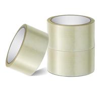 Stick Well Rotolo di nastro trasparente per imballaggi, 48 mm x 66 m, resistente, a basso rumore, adesivo sicuro e forte, per imballaggio, traslochi e stoccaggio a lungo termine (trasparente, 3 rotoli