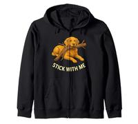 Stick with Me - Divertente Golden Retriever per Amanti dei Cani, Design Carino Felpa con Cappuccio