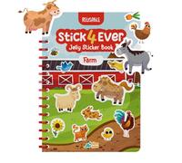 Stick4Ever Jelly Sticker Book® - Libro adesivo per bambini, impermeabile, facile da pulire, riutilizzabile, per attività di viaggio su strada, per bambini, per riempire la calza della Befana