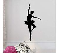 sticker Adesivo murale ballerina - Decalcomania da muro ballerino di danza classica - Decorazioni per ballerine - Decalcomania di danza per balletto silhouette ragazze per soggiorno 90x44 cm Adesivo