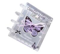 Sticker Aufbewahrungs Ringordner,4-Ring Transparenter Foto Ringordner | Sticker Sammelbuch mit 20 Innenseiten und Bändchen Design | Für Kinder, Erwachsene, Journaling, Scrapbooking, Foto