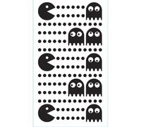 Sticker autoadesivo 1FG 15x31 cm Pac man Nero