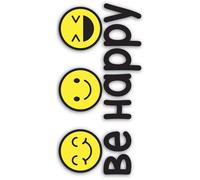 Sticker autoadesivo in foam 1FG 15x31 cm Be happy Multicolore