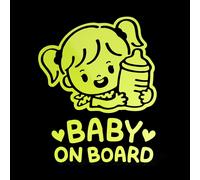 Sticker BAMBINA A BORDO BABY ON BOARD Adesivo Decal Vinile Auto Window Lunotto