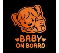 Sticker BAMBINA A BORDO BABY ON BOARD Adesivo Decal Vinile Auto Window Lunotto