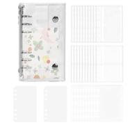 Sticker Binder - 6-Ring Clear Collecting Album Sleeves for Double Lock Storage, Secure Organizer for Planner, Journal, Card, and Document Display, Trasparente PVC Pocket Home, School, Office Use