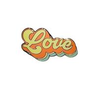 Sticker Boogie Love in Colorful Cursive - Spilla smaltata per cappelli, borse, risvolti e altri capi di abbigliamento, Resina, Senza pietra