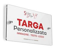 STICKER DESIGN Targa Personalizzata in Plexiglass 15x10cm da esterno, Targa personalizzata per Studio, Dottori, Attività, Condominio, Hotel, Casa Vacanze, con Cin, Logo, scritta e testo Personalizzato