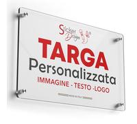 STICKER DESIGN Targa Personalizzata in Plexiglass 40x30cm da esterno, Targa personalizzata per Studio, Dottori, Attività, Condominio, Hotel, Casa Vacanze, con Cin, Logo, scritta e testo Personalizzato