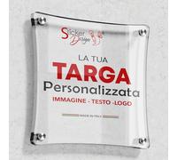 STICKER DESIGN Targa Personalizzata in Plexiglass contemporanea da esterno, Targa personalizzata per Studio, Dottori, Attività, Condominio, Hotel, Casa Vacanze, con Cin, logo, scritta, testo su mirura