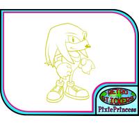 Sticker In Vinile da Parete Knuckles Sega Sonic, Per Laptop Tablet Auto