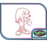 Sticker In Vinile da Parete Knuckles Sega Sonic, Per Laptop Tablet Auto