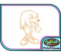 Sticker In Vinile da Parete Knuckles Sega Sonic, Per Laptop Tablet Auto