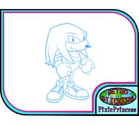 Sticker In Vinile da Parete Knuckles Sega Sonic, Per Laptop Tablet Auto