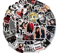 Sticker Junkies The Vampire Diaries Adesivi 50 pezzi film horror in vinile bottiglia d'acqua, skateboard, laptop, chitarra, moto, bicicletta, adesivi classici per adolescenti, bambini, adulti