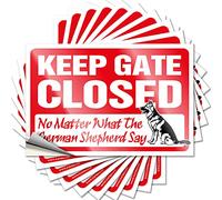 Sticker & Keep Gate Closed No Matter What The German Shepherd Say Outdoor Bar Stick-on for Window for Car - Adesivi Good Job per adulti (6 x 9 cm, 10 pezzi)