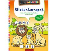 Sticker-Lernspaß (Wilde Tiere): Buchstaben, Zahlen, Farben und Formen
