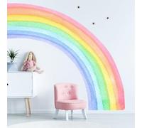 Sticker Murale Arcobaleno Grande 160x140cm Adesivo Rimovibile Autoadesivo Cameretta Bambini Bambina Cameretta Neonato Decorazione Parete Pastello Design Acquerello Adesivi Murali