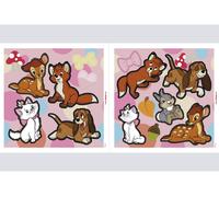 Sticker Murali Disney Bambi Set Gatti Cani Camera Da Letto 2 Fogli 30x30cm