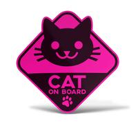 Sticker Olografico Fluo GATTO A BORDO Adesivo Decal Special Auto Cat on Board
