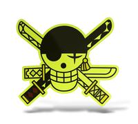 Sticker Olografico Fluo ONE PIECE Adesivo Decal Moto Casco Army Murale Pirata