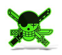 Sticker Olografico Fluo ONE PIECE Adesivo Decal Moto Casco Army Murale Pirata