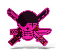 Sticker Olografico Fluo ONE PIECE Adesivo Decal Moto Casco Army Murale Pirata