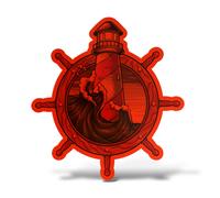 Sticker Olografico Fluo TIMONE Adesivo Decal Barca Nave Faro Motoscafo Mare Wall