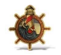 Sticker Olografico Fluo TIMONE Adesivo Decal Barca Nave Faro Motoscafo Mare Wall