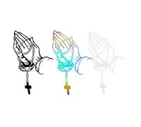 Sticker Per Auto Fashion Rosario Dio Cristo Preghiera Gesto Stile