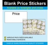 Sticker Prezzo Vuote / Etichette Prestampate - Vari Formati, Con/Senza £