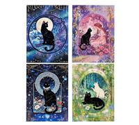 Sticker Puzzle, Black Cat DIY Craft Art Collection | DIY Sticker Puzzles Set for Craft Enthusiasts Adults Kids Home School Travel Handicraft Activities