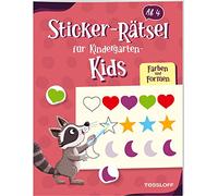 Sticker-Rätsel für Kindergarten-Kids. Farben und Formen: Rätseln und Stickern für Kinder ab 4 Jahren