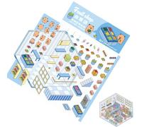 Sticker Scenes - Capybara 3D Miniature Scene Stickers, Sticker Scenes for Kids | Diary Accessories, Books Decoration, Cartoon Funny Decals, Art Craft Supplies for School Study Room Home