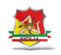 Sticker SICILIA Adesivo Parete Souvenir Decal Murale Bandiera Stemma Flag