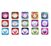 Sticker Solutions Square smiley stickers metallizzato (confezione da 600)