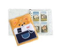 Sticker Storage Book - Cute Plush Dog 6 Ring A5 Notebook, Animal Sticker Holder Organizer with Refillable Sleeves, Kawaii Stationery Set, Portable Binder for Scrapbooking Collection