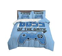 Sticker Superb. Set Copripiumino Una Piazza e Mezza Ragazzo Adolescente Gamer 3D Gamepad Cartoon Lightning Controller di Gioco Set di Biancheria da Letto in Microfibra con Federa (Blu, 200 x 200 cm)