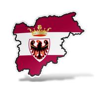 Sticker TRENTINO Adesivo Parete Souvenir Decal Murale Bandiera Stemma Flag