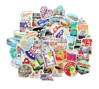 Sticker USA scrapbook New York adesivo estetico Las Vegas adesivi laptop album fotografico adesivo valigia casco moto Grand Canyon Niagara Falls San Francisco stickers viaggio souvenir New York