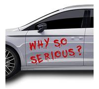 Sticker Why so serious Adesivo rosso per i veicoli ca 82x40cm Accessori per l'auto Autoadesivo Adatto per l'autolavaggio