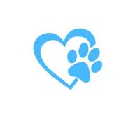 StickerBorough - Adesivo in vinile, a forma di cuore con impronta di zampa di cane, da 10,16 cm, ideale per auto, camion, finestre, pareti, computer portatili, disponibile in vari colori