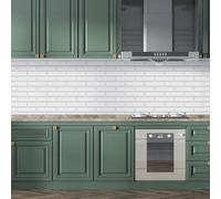 StickerLab - Paraschizzi Cucina Adesivo da Parete con Spatola in Omaggio. Prodotto Made in Italy, Ignifugo, Resistente all'Acqua di facile pulizia (60x60, Mattone White)