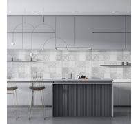 StickerLab - Paraschizzi Cucina Adesivo da Parete con Spatola in Omaggio. Prodotto Made in Italy, Ignifugo, Resistente all'Acqua di facile pulizia (60x60, Cemento Grey)