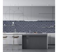 StickerLab - Paraschizzi Cucina Adesivo da Parete con Spatola in Omaggio. Prodotto Made in Italy, Ignifugo, Resistente all'Acqua di facile pulizia (30x60, Esagoni Stylish)
